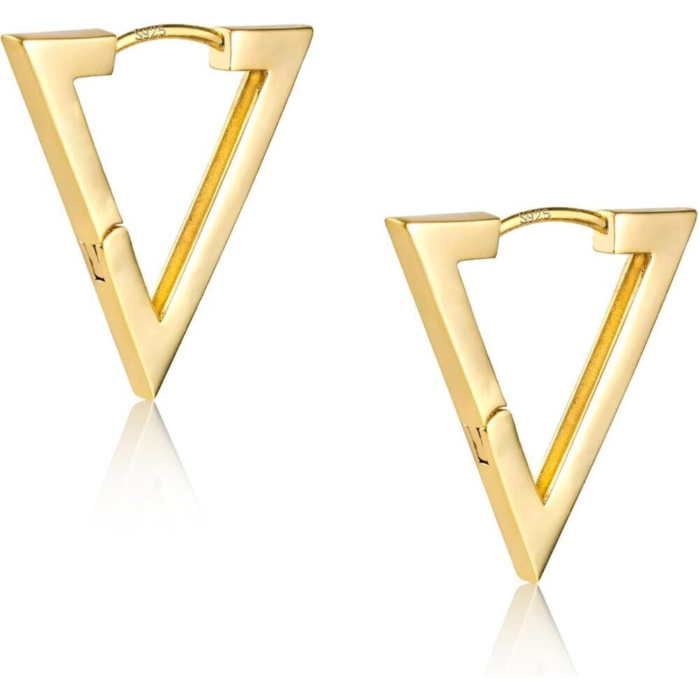 925 Sterling Silver Star Rhombus Hoop Earrings for Women Trendy Hypoallergenic